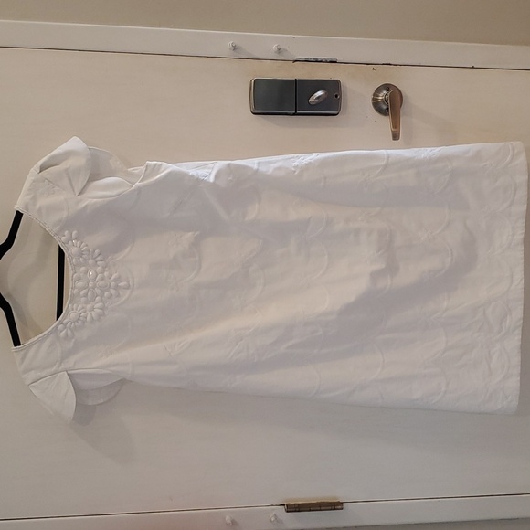 Lilly Pulitzer White Pearce Embellished Embroidered Shift Dress 12 - Picture 3 of 7